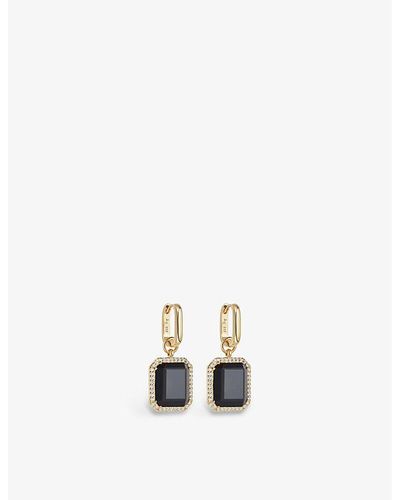 Astley Clarke Ottima 18ct Yellow Gold-plated Vermeil Sterling Silver, Black Onyx And White Sapphire Drop Earrings - Metallic