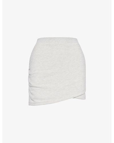 4th & Reckless Catherine Ruched Cotton-jersey Mini Skirt - White