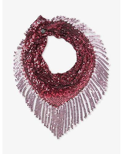 Rabanne Pixel Rhinestone-embellished Metal Scarf - Pink