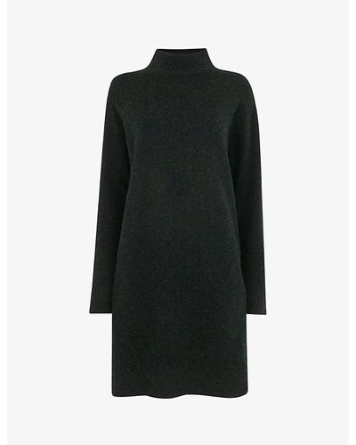 Whistles Wool Knitted Mini Dres - Black