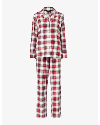 Lauren by Ralph Lauren Checked Logo-embroidered Recycled-polyester Pyjamas