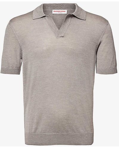 Orlebar Brown Horton Regular-fit Wool-blend Polo Shirt Xx - Grey