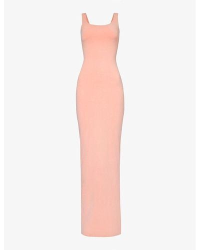 Entire studios Scoop-neck Sleeveless Stretch-organic Cotton Maxi Dress X - Pink