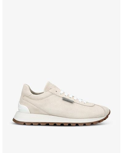 Brunello Cucinelli Runner Suede Low-top Sneakers - White