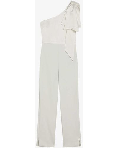 Ted Baker Orliie One-shoulder Woven Jumpsuit - White