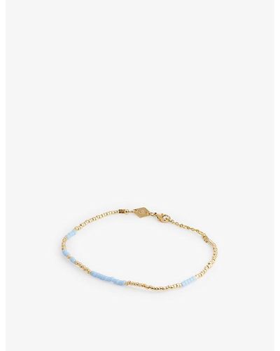 Anni Lu Asym 18ct Yellow Gold-plated Brass And Glass Bead Bracelet - Blue
