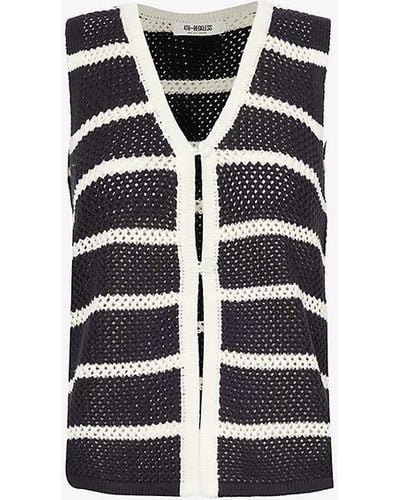 4th & Reckless Wilma V-neck Cotton-blend Knitted Waistcoat - White
