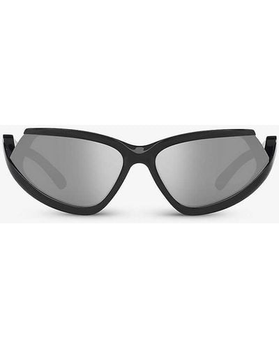 Balenciaga 6e000312 Bb0289s Rectangle-shape Injected Sunglasses - Grey