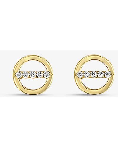 The Alkemistry Zoe Chicco Circular 14ct Yellow-gold And 0.08ct Diamond Stud Earrings - Multicolour