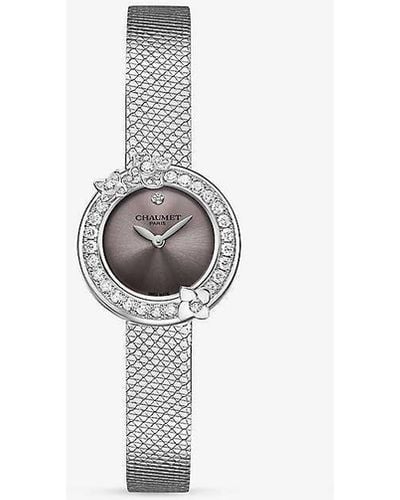Chaumet Hortensia Eden Stainless-steel And 0.56ct Diamond Quartz Watch - White