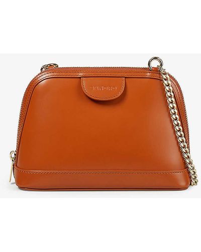 Sandro Rittah Chain-strap Leather Crossbody Bag - Orange