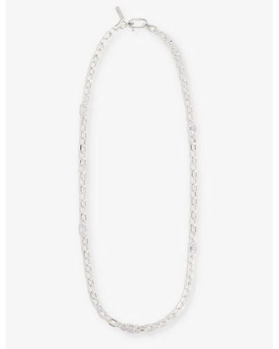 Hatton Labs Chunky-chain 925 Sterling- And Cubic Zirconia Necklace - White