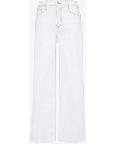 FRAME Le Jane Wide-leg High-rise Jeans - White