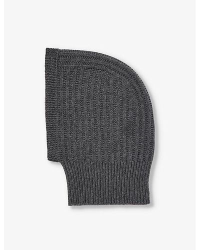 Johnstons of Elgin Ribbed-texture Hooded Cashmere Snood - Gray