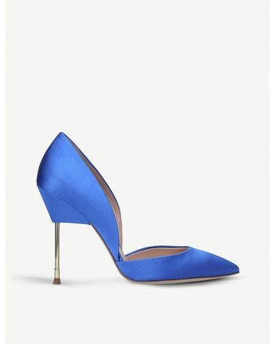 Kurt Geiger Bond Satin Court Shoes - Blue