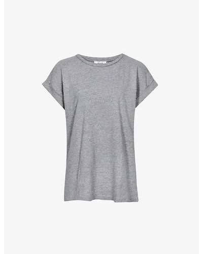 Reiss Tereza Cotton-jersey T-shirt - Grey