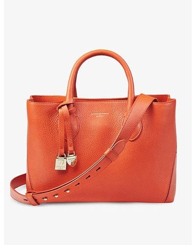Aspinal of London London Medium Leather Tote Bag - Red