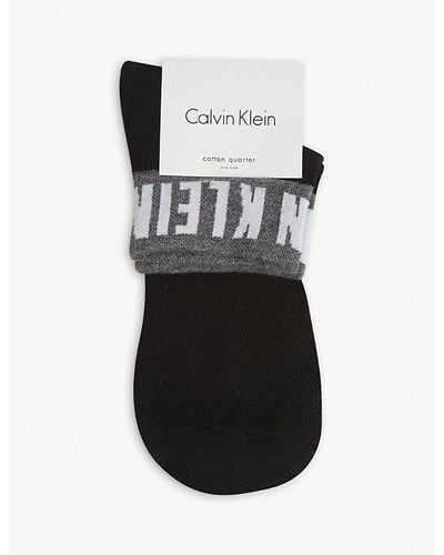 Calvin Klein Icon Logo Cotton-blend Socks - Black