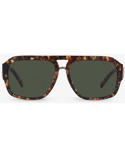 Dolce & Gabbana Dg4403 Pilot-frame Acetate Sunglasses - Green