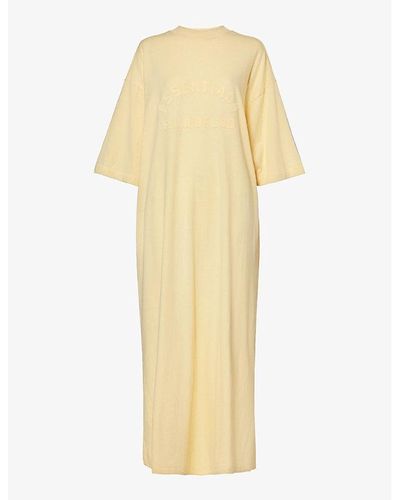 Fear Of God Essentials Relaxed-fit Cotton-blend Midi Dress X - Yellow
