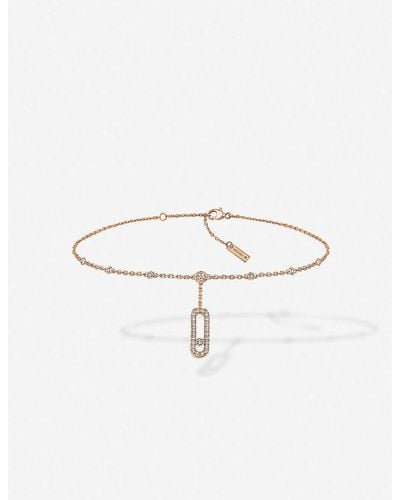 Messika Move Uno 18ct Rose-gold And Diamond Anklet - Natural