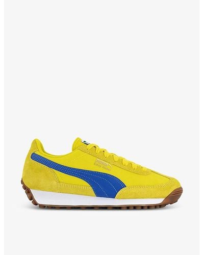 PUMA Speed Yellow Blueamazin Easy Rider Vintage Panelled Suede Low-top Sneakers