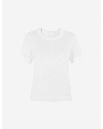 Whistles Rosa Double-trim Cotton-jersey T-shirt - White