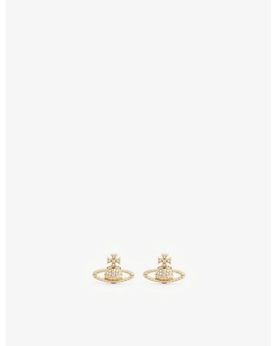 Vivienne Westwood Mayfair Orb Yellow -toned Brass Stud Earrings - Natural