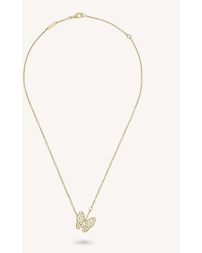 Van Cleef & Arpels Two Butterfly 18ct Yellow-gold And Diamond Pendant - Natural