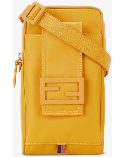 Fendi Brand-plaque Shell Cross-body Phone Holder Bag - Yellow