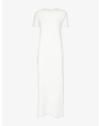 Frankie Shop Maya Stretch-cotton Maxi T-shirt Dress - White