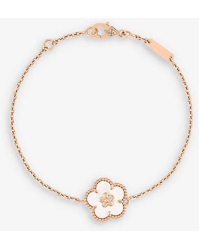 Van Cleef & Arpels Lucky Spring Plum Blossom 18ct Rose-gold And Mother-of-pearl Bracelet - Natural