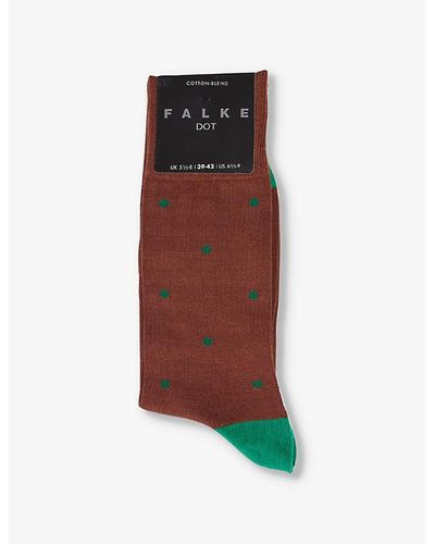 FALKE Dot-patterned Cotton-blend Socks - Red
