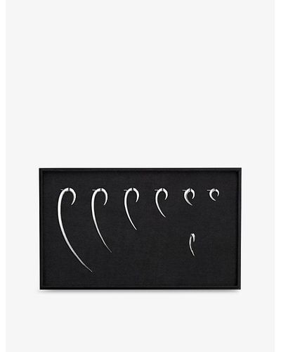 Shaun Leane Iconic Hook Sterling- And 0.04ct Diamond Earring Box Set - Black
