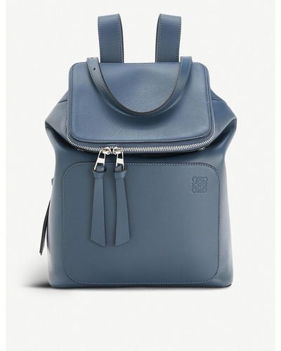 Loewe Goya Small Leather Backpack - Blue