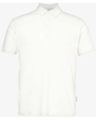 Zimmerli of Switzerland Spread-collar Regular-fit Cotton-jersey Polo Shirt - White