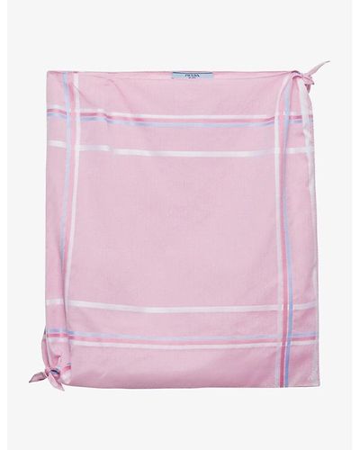 Prada Checked Cotton Skirt - Pink