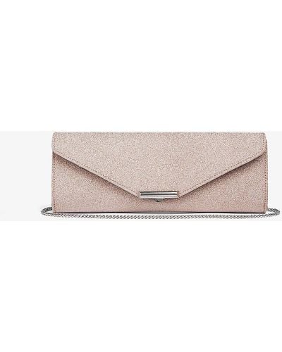 LK Bennett Lucille Envelope-shape Glittered Clutch Bag - Pink