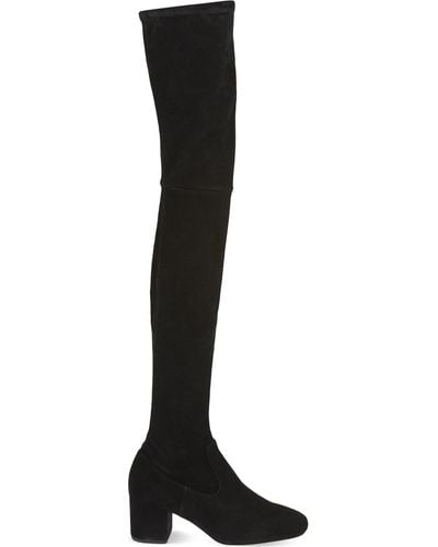 Maje Fuisy Suede Over-the-knee Boots - Black