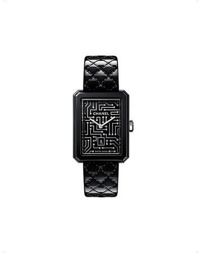 Chanel H7946 Boy·friend Cyberdata Steel And 0.08ct Round-brilliant Diamond Quartz Watch - Black
