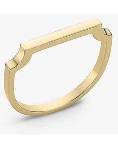Monica Vinader Signature Thin 18ct -plated Vermeil Sterling Silver Ring - White