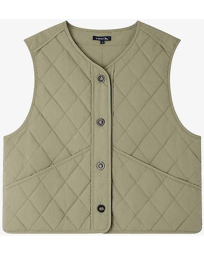 Soeur Ulla Relaxed-fit Quilted Cotton Sleeveless Jacket - Green