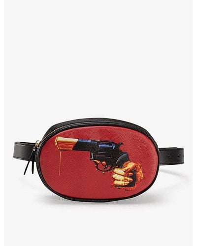 Seletti Wears Toiletpaper Revolver Faux-leather Belt Bag - Red