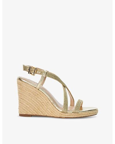 Dune Keylas Leather Espadrille Wedges - Natural