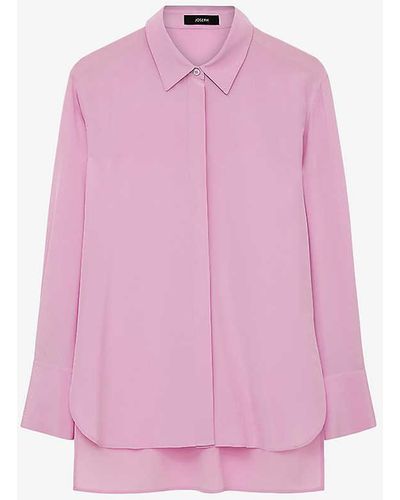 JOSEPH Bold Relaxed-fit Silk Shirt - Pink