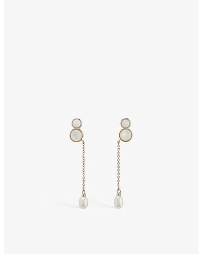 Chloé Darcey Brass And Pearl Drop Earrings - Natural