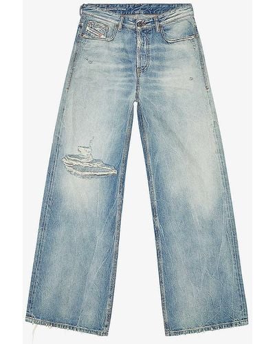 DIESEL 996 D-sire Wide-leg Low-rise Denim Jeans - Blue