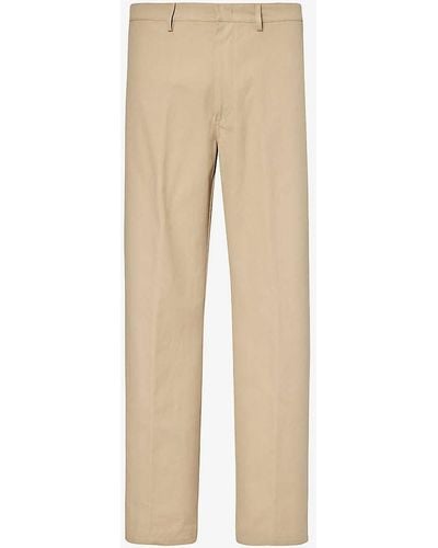 Bally Darted Straight-leg Cotton Trousers - Natural