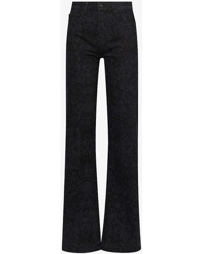 PAIGE Leenah Straight-leg High-rise Stretch Denim-blend Jeans - Black