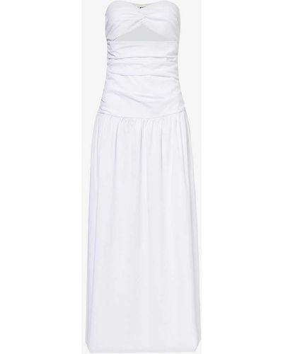 4th & Reckless Lexie Flared-hem Stretch-cotton Maxi Dress - White